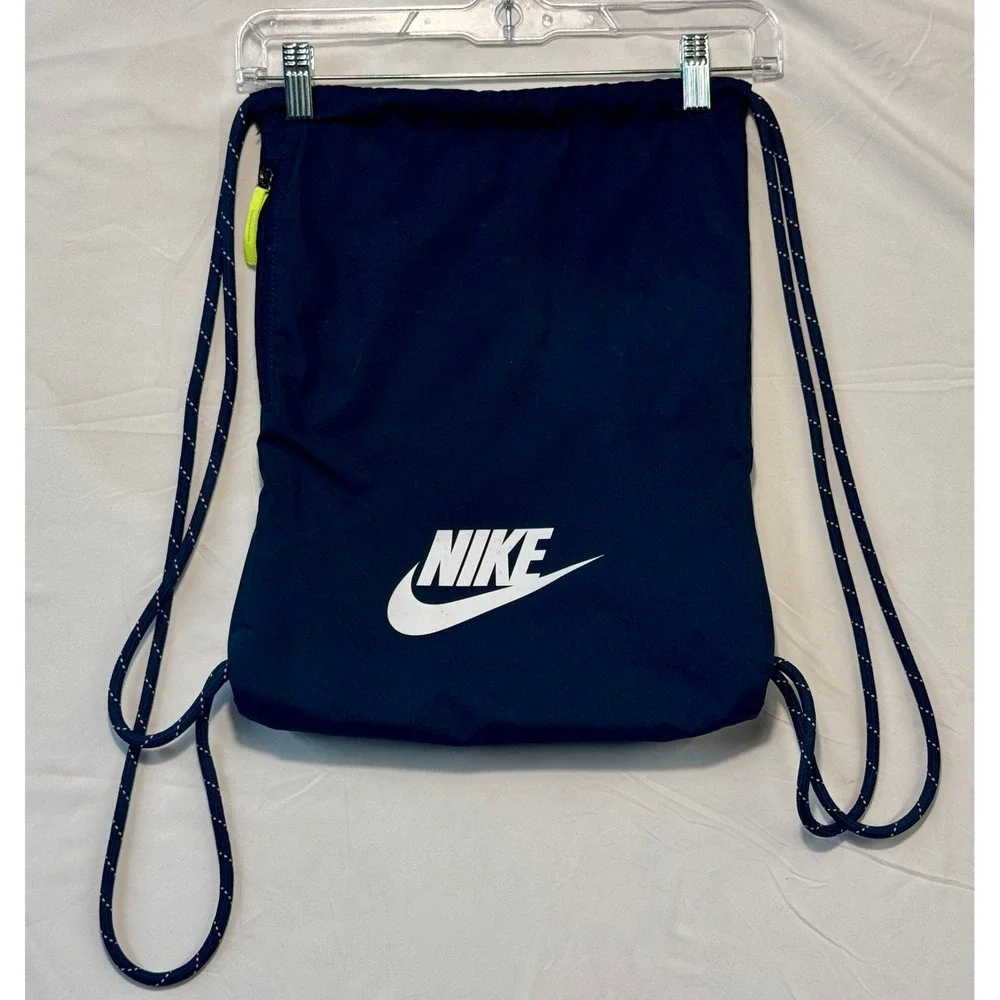 Nike Heritage Drawstring Bag Navy Blue Cinch Sack Gym Sackpack BA5351-451